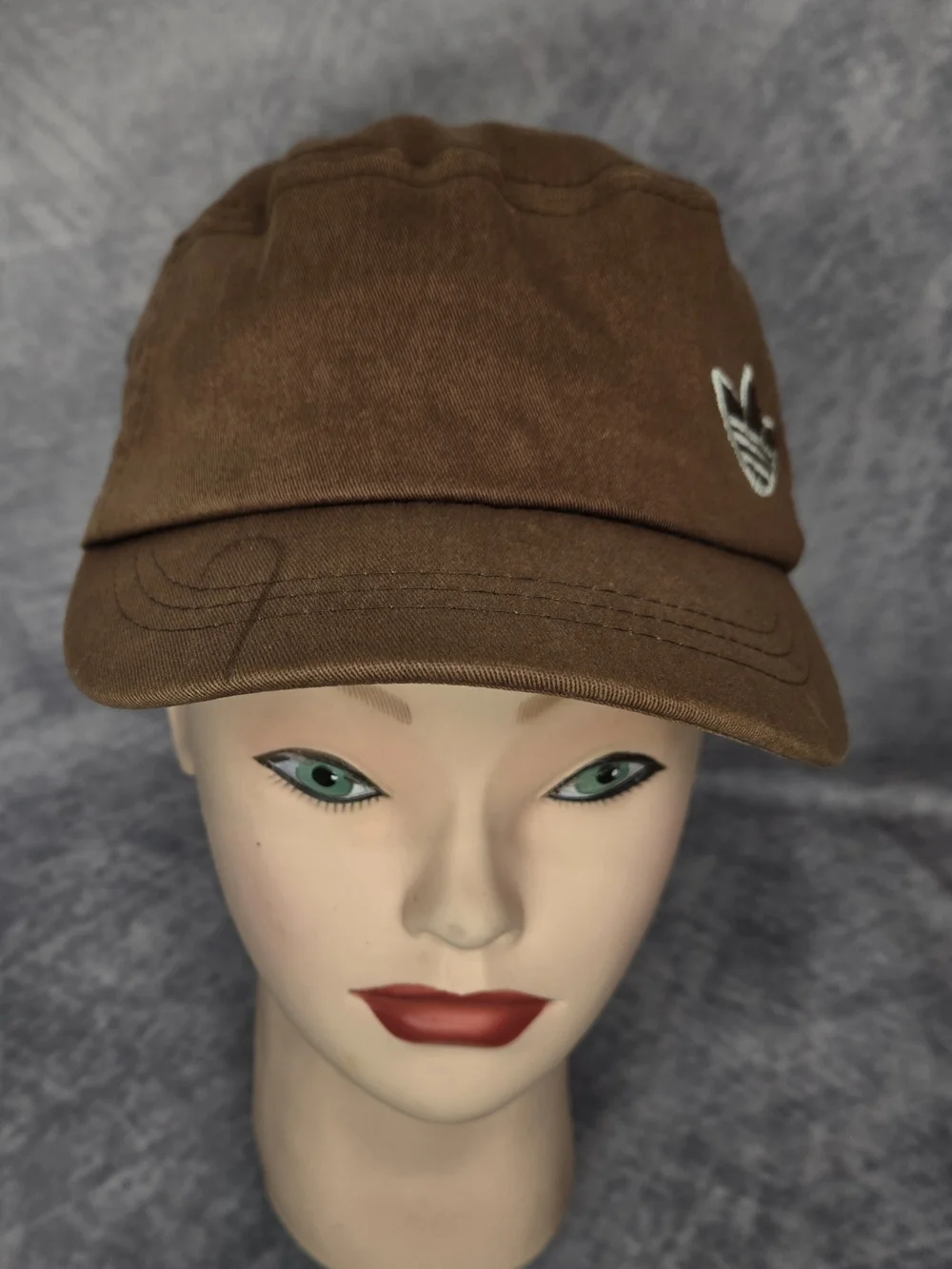 vintage Y2K-era Adidas Originals Cadet Hat in a washed brown cotton twill